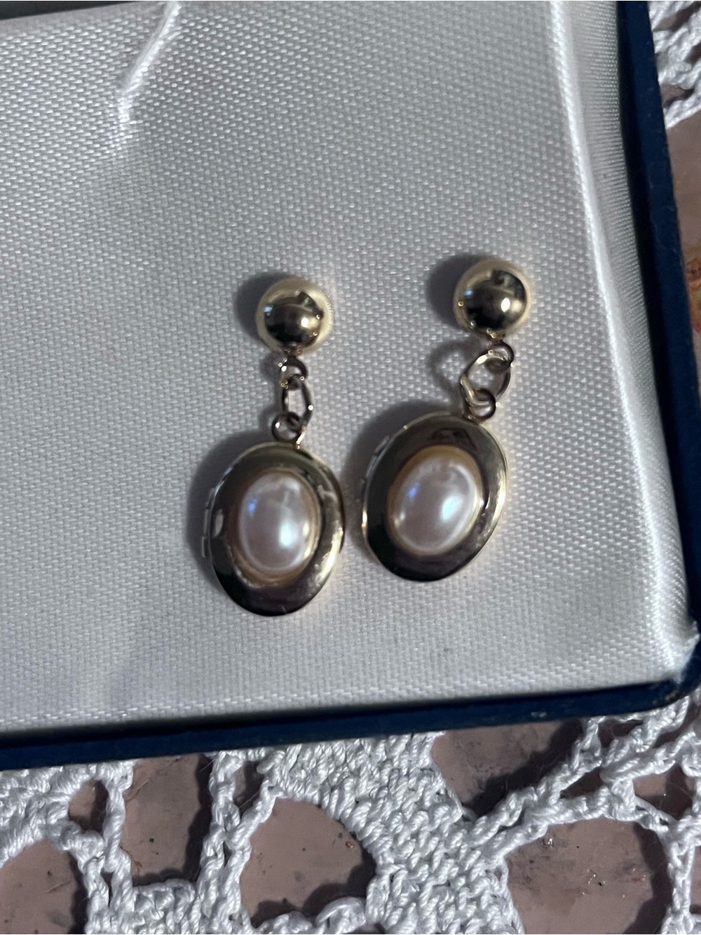 Gold Pearl-like Drop Earrings - Elegant Pearl-like Dangle Earrings